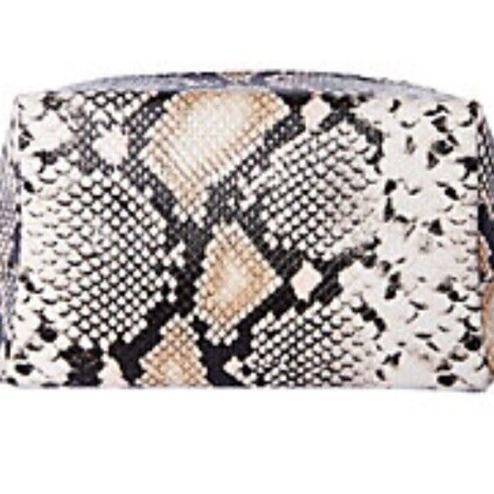 Tarte Cosmetics Vegan Zippered Snakeskin Makeup Bag  Brand New